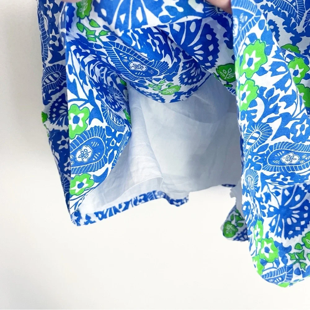 BOGO! Gretchen Scott Flirt Floral Dress East India Cotton Blue Green XL - Picture 6 of 10